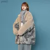 Parkas pour hommes Patchwork Camouflage veste polaire rembourrée hiver hommes couples épais col montant fermeture éclair Vintage manteau rembourré de haute qualité CoatL231115