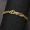 Kedjan Anpassade namnarmband för man Kvinnor Anpassad rostfritt stål Fashion Cuban Chain Personlig Bangle Giftl231115