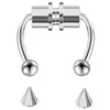 Ny falsk piercing näsring stål näsa piercing hoop septum ringar för kvinnliga smycken gåvor punk cool magnetisk falska piercing 20 st/lot1255662