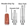 New TH205 Dabwoods Atomizers Wooden Ceramic Coil Vapes Cartridges Empty Vaporizer Tanks Wood Tips Dab Woods 510 Thread Vapes Pens