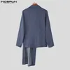 Męskie garnitury Blazers Inden Tops 2023 Style amerykański Modna Twocolor Solid Blazer Casual Party Męski garnitur z długim rękawem S5XL 231114