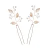 Hair Clips 1PCS Leaves Hairpin Wedding Accessories For Women Pearl U-shaped Clip Fork Fashion Bride Tiara Headpiece Jewelry