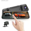 car dvr 10 '' Caméra de tableau de bord pour enregistreur vidéo de voiture Rétroviseur Dash Cam Caméra avant et arrière Miroir DVR Boîte noire Auto Dashcam Véhicule Q231115