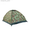 Tentes et abris Tente de camping pour 1 à 4 personnes couche de chant sac à main de camouflage extérieur portable pour la randonnée voyage sac à dos léger Q231117