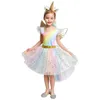 Sukienki dla dziewczynki od 3-10 lat Dziewczyny Sukienka jednorożca Rainbow Ball Suknia Baby Princess Birthday Sukienki Party Halloween Costume 231114