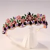 Hårklipp Brud Luxury Purple Crown Artificial Crystal Romantic Birthday Party