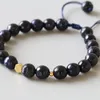 Brin perles de grès bleu doré hexagone charme Bracelet réglable pour les femmes Yoga Chakra méditation spirituelle en gros