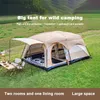 Tents and Shelters Large Space Outdoor Camping Tent 3-5 Peop Doub Decker 2-bedroom 1 Living Room Deluxe Waterproof Camping Family Travel Q231115