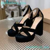 Slingback Mujer Mule Sandalias Bombas Gamuza 100% cuero real Diseñador de lujo dérmico Suela de mocasín Cadena trenzada Tacón de bloque Tamaño 35-42 con caja Bolsa para el polvo Verano para mujer