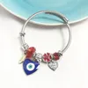 Bracelet YU HANG Bracelet Devil's Eye Réglable Femme Titane Acier DIY Bijoux Perlés