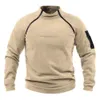 Sudaderas con capucha para hombre Sudaderas Tácticas Polar Fleece Chaquetas Al aire libre A prueba de viento Cálido Cremalleras laterales Jersey Abrigo Térmico Senderismo Suéter militar Top 231114