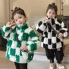 Giacche plaid casual marea vestiti per bambini primavera autunno sciolto pile berbero caldo spesso ragazza ragazzo giacche donna uomo abiti bambini 2023 J231115