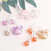 Dangle Earrings Trendy Glitter Round Ball Mouse Head Acrylic Drop For Women Long Link Chains Party Jewelry Gifts