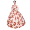 Повседневные платья История воспроизводит ретро -платье Rococo Печать свадебная вечеринка Victorian Makeup Prom