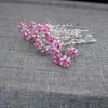 Hårklipp 20st Rose Flower Rhinestone Crystal Pins for Bridal Wedding Party Daily Life Women smycken Acessory