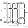 Caixas de armazenamento de caixas Bins Closet portáteis de 67 polegadas para pendurar roupas com 4 hastes Organizador de tubo de aço de 25 mm 231115