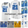 Mich28 UCLA Bruins College basketbalshirt 4 Norman Powell 5 Kevon Looney 14 Zach LaVine 21 Holiday 31 Miller 32 Walton op maat gestikt