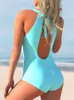 Women's Swimwear Summer Fashion Women Beach One Piece Swimsuit 2023 Lady Mesh Back Hollow Spa Plus Size Female Bikini
