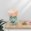 Lagringsflaskor Oriental Ceramic Ginger Jar Vase Gift Tea Crafts With Lid Centerpiece For Office Wedding Table Decoration Party