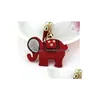 10 stks/partij Vrouw Man Casual Lederen Strass Olifant Sleutelhanger Dame Cartoon Tas Hanger Autosleutel Ring Drop Levering Sieraden Dhja7