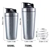 Vattenflaskor Rostfritt stål Protein Shaker Cup Portable Fitness Sport Mug Nutrition Blender Vakuumisolering 230414