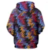 Men's Hoodies Casual Men's Clothing Zipper Hoodie Hip Hop 3D Sweatshirt Men Tracksuit Flash Electric Wavy Design 6XL Zip