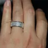 Pierścień Solitaire błyszczące srebrne i złote pierścionki damskie z okrągłymi inkrustowanymi białymi pierścieniami cyrkonowymi dla damskich prezentów zaręczynowych i biżuterii ślubnych 231115