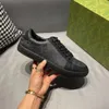 Itália Screener sneakers Mens mulheres sapatos casuais abelha branco sapato de couro liso verde listra vermelha bordado vintage casais treinadores des chaussures dhyt22