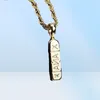 Mens Hip Hop Necklace Letter X Copper Gold Silver Color Plated Square Pendant Necklace Gold Chain73902553937705