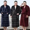 Men s Sleepwear Men Plus Size Warm Flannel Bathrobe KG Winter Coral Fleece Bath Robe Night Women Dressing Gown Cozy Robes