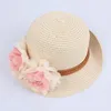 Hattar kepsar sommar barn blommor halm fedora hatt barn visir strand sol baby flickor solhat bred grim diskett för flicka