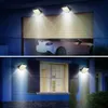 Tuindecoraties 106/308 LED 3 Modi Solar Light Street Wall Lamp Outdoor Sunlight PIR Motion Sensor Waterdicht voor afrastering Decoratie 230414