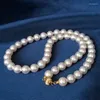 Ketten Natürliche Echte 10-11mm Weiße Gute Glanz Runde Perlenkette Frauen Schmuckkette