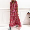 Casual Dresses Vintage Skull Printed Party Dress Women 2023 Spring Sexy V Neck Tassel Loose A-Line Ladies Drawstring Long Sleeve