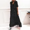 Casual Dresses Vintage Skull Printed Party Dress Women 2023 Spring Sexy V Neck Tassel Loose A-Line Ladies Drawstring Long Sleeve