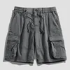 Mäns shorts plus storlek 29-38 Summer Men Lose Cotton Baggy Multi-Pocket Kne Length Work övergripande militära lastbyxor