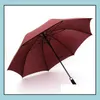Umbrellas Windproof Pongee Straight Long Handled Golf Flymatic Sunny Rainy 8K Umbrella Rain Gear Solid Colors Prefect Favors Drop De Dhiya