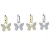 Dangle Earrings 2023 Arrived Gold Silver Color Butterfly Charm Women Girl Jewelry Micro Pave Clear Cz Drop