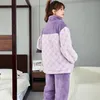 Vêtements de nuit pour femmes hiver flanelle femme pyjamas ensemble à manches longues chaud épais toutes tailles femmes décontracté doux chemise de nuit amoureux homewear 231115