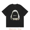 Дизайнерская модная одежда Мужские футболки Футболка представляет собой 23ss New Shark Teeth Print High Street Br Футболка унисекс с коротким рукавом и круглым вырезом