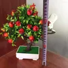 パーティーの装飾1PCポットされた人工木果実の植物盆栽の小さな鍋植物庭のエルウェディングの装飾のためのステージ