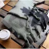 Scarves Women's Winter Scarf Cashmere Thickened And Warm Leaves Printed Fashion Handmade Braided Shawl Accessories