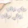Dekorativa blommor 18st Golden Silvery Artificial Plants Fake Branch With Frost Christmas Tree Wreaths Home Candy Box Accessories Wedding Wedding