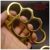 Knuckles de bronze engrossado metal dedo tigre segurança defesa knuckle espanador auto-defesa equipamento pulseira bolso edc tool5236247h dr dhx2k