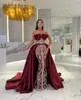 Robe de bal Vintage bordeaux, sans bretelles, froncée, avec perles, avec des Appliques en dentelle brodée, sur mesure