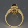 خواتم الزفاف 3.12CT الصلبة 14KT الذهب الأصفر روبي خاتم الزفاف الماس الطبيعية Red Ruby Ring للبيع R0014 231114