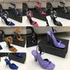2023 designer luxury Sexy Peep-toe heel sandals womens genuine leather party multi-color one-line cross strap sandal ladys fashion Back hollowed out stiletto shoes