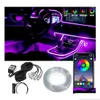 Luci decorative Strisce Led Interni auto Neon Rgb Striscia 4/5/6 In 1 Bluetooth App Controllo Atmosfera ambientale Lampada cruscotto Goccia Del Dhby0