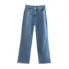 Kvinnors jeans maxdutti 2023 rak amerikansk stil kvinnor vintage tvättad hög midja lösa denim byxor mamma
