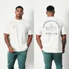 Mäns T-shirts Summer Men's T-shirts Gym Running Training Cotton Round Neck Overdimase T-shirt Fashion Men Kläder Fitness Clothes Top 230414